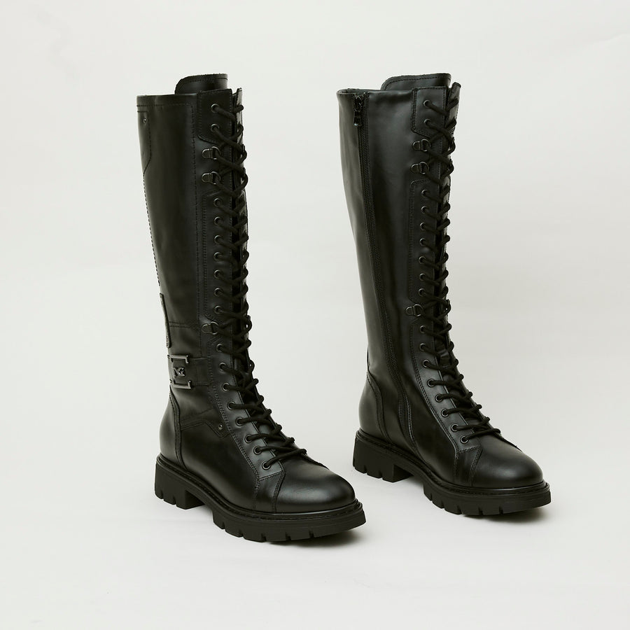 NeroGiardini Black Leather Knee High Boots - Nozomi