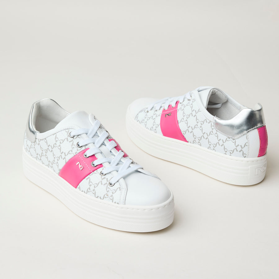 NeroGiardini White Leather Flatform Trainers - Nozomi