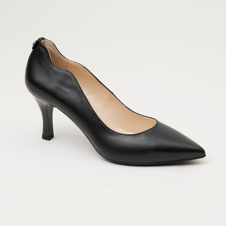 NeroGiardini Black Leather Court Shoes - Nozomi