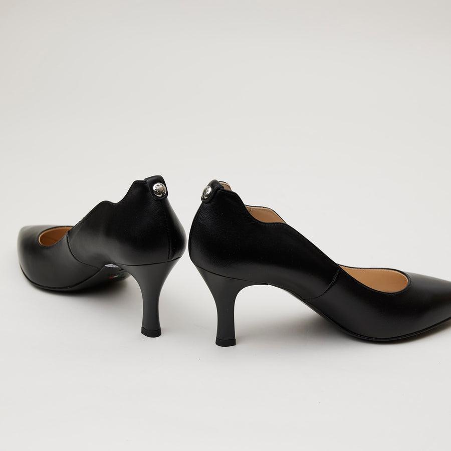 NeroGiardini Black Leather Court Shoes - Nozomi