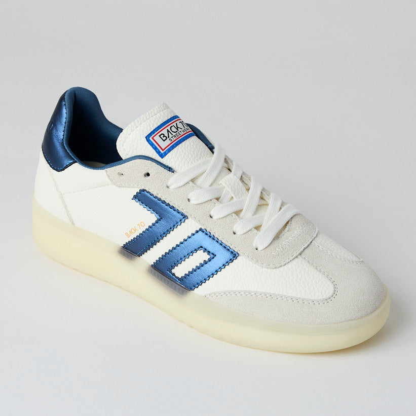 Back 70 Beige and Cream Suede Leather Trainers - Nozomi