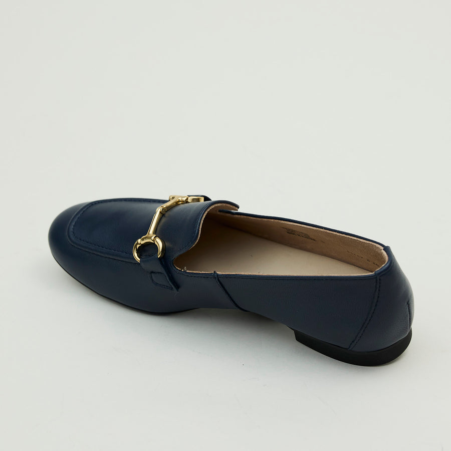 Paul Green Navy Leather Loafers - Nozomi
