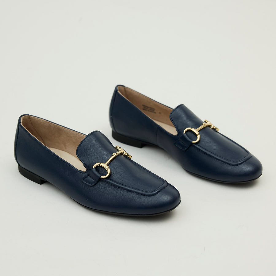 Paul Green Navy Leather Loafers - Nozomi