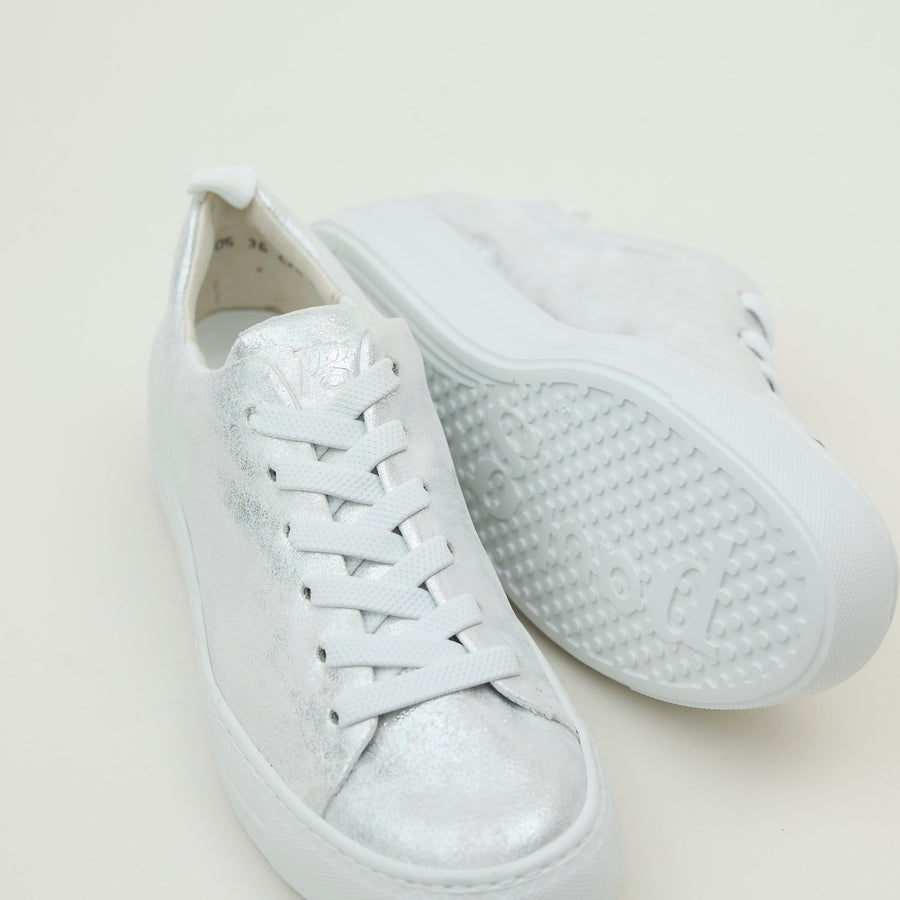 Paul Green White Silver Nubuck Trainers - Nozomi