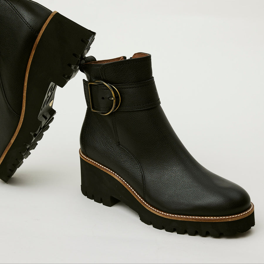 Paul Green Black Leather Ankle Boots - Nozomi