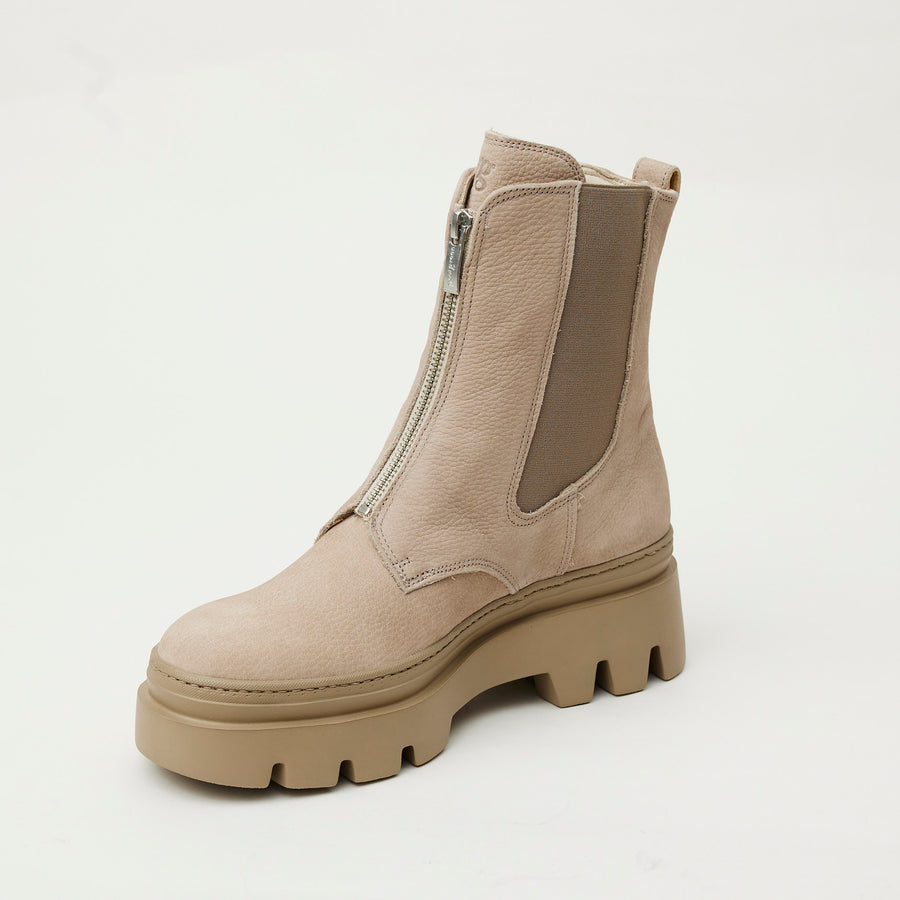 Paul Green Beige Nubuck Leather Ankle Boots - Nozomi
