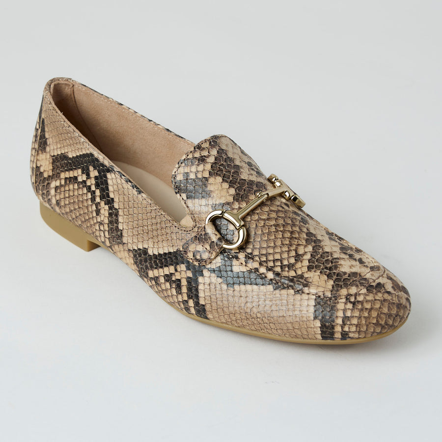 Paul Green Cream Snake Leather Loafers