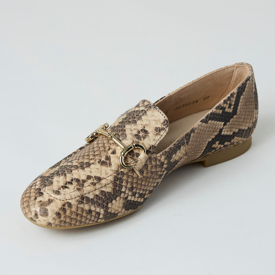 Paul Green Cream Snake Leather Loafers