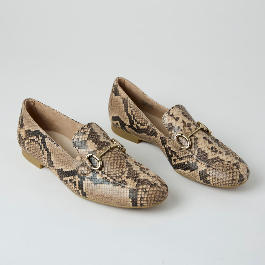 Paul Green Cream Snake Leather Loafers
