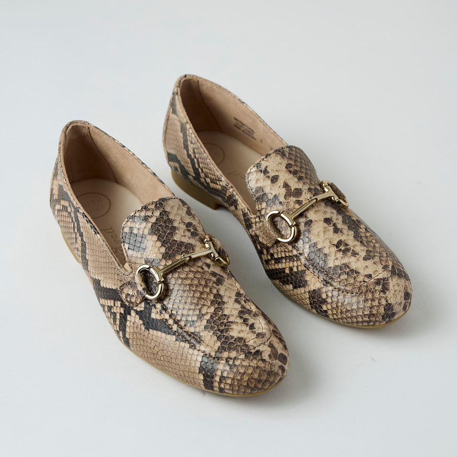 Paul Green Cream Snake Leather Loafers