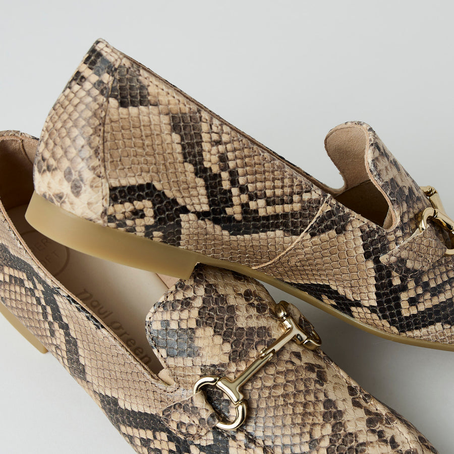 Paul Green Cream Snake Leather Loafers
