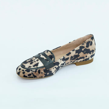 Paul Green Leopard Suede Leather Loafers