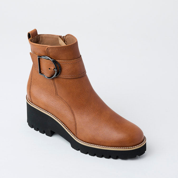 Paul Green Tan Leather Ankle Boots - Nozomi