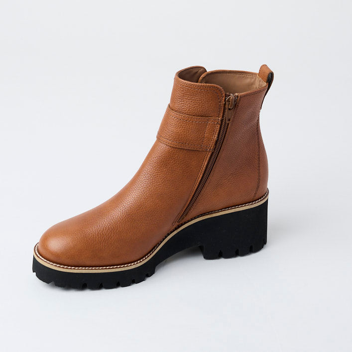Paul Green Tan Leather Ankle Boots - Nozomi