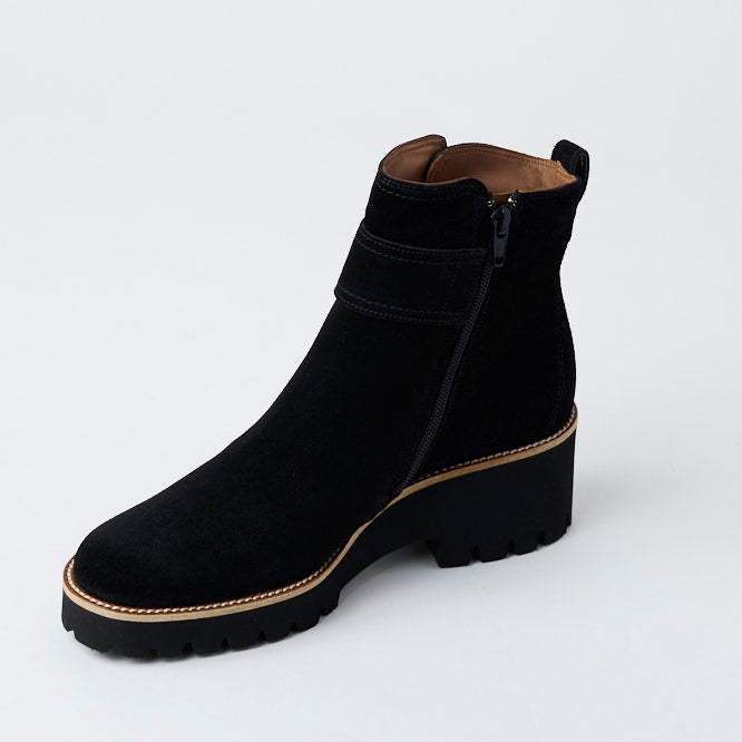Paul Green Black Suede Leather Ankle Boots - Nozomi
