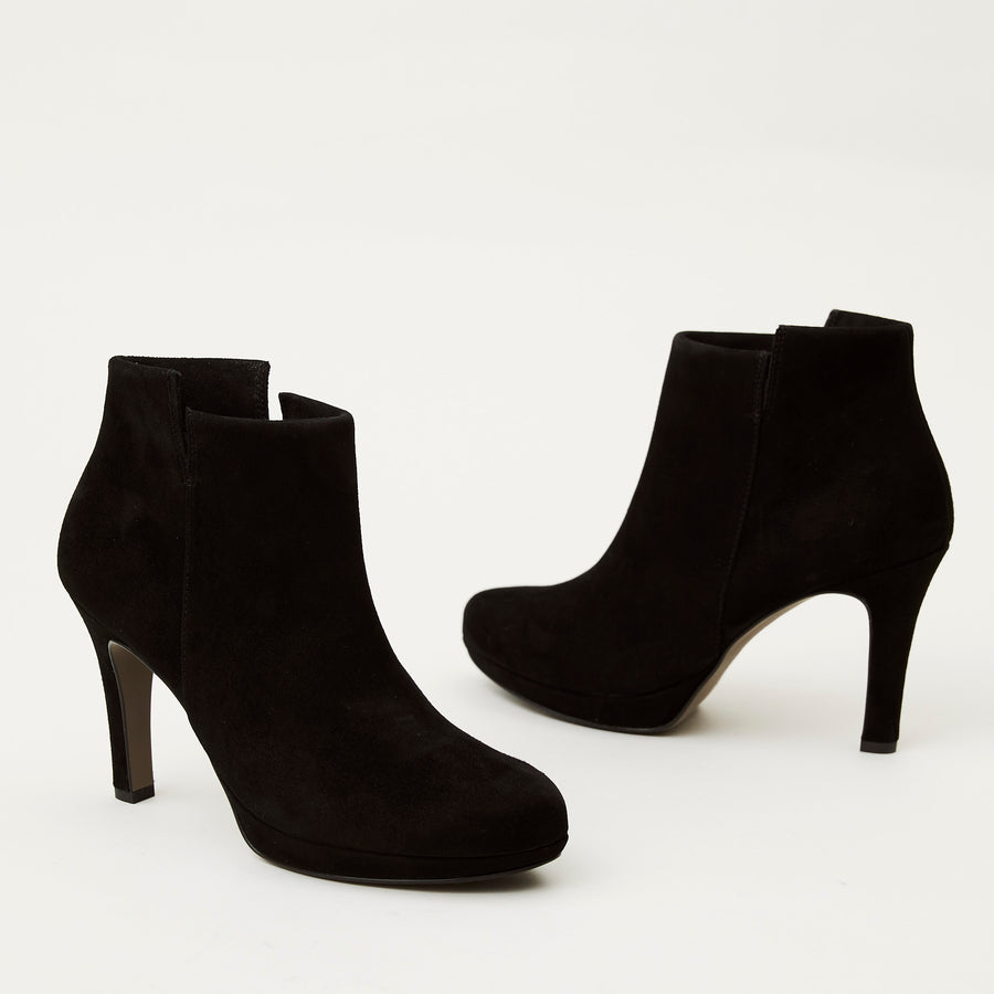 Paul Green Black Suede Ankle Boots - Nozomi