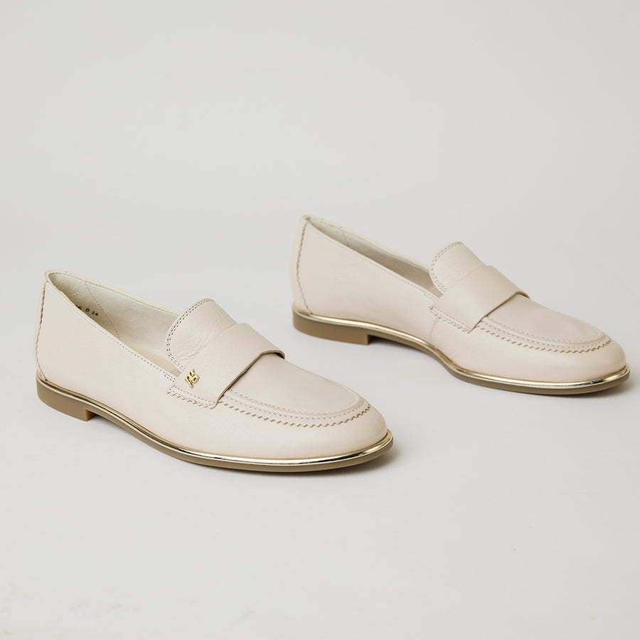 Paul Green Beige Leather Loafers - Nozomi