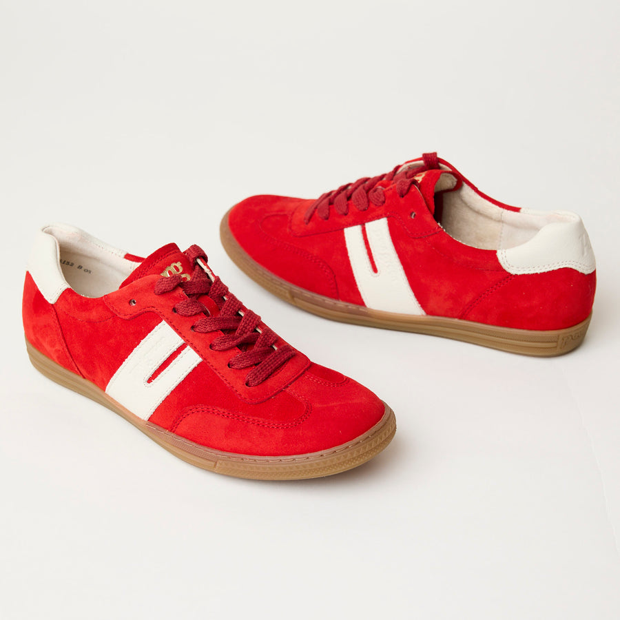 Paul Green Red Suede Leather Trainers, Nozomi Shoe Boutique - Nozomi