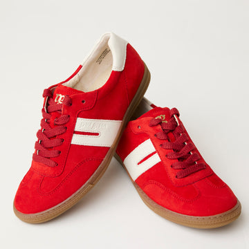Paul Green Red Suede Leather Trainers, Nozomi Shoe Boutique - Nozomi