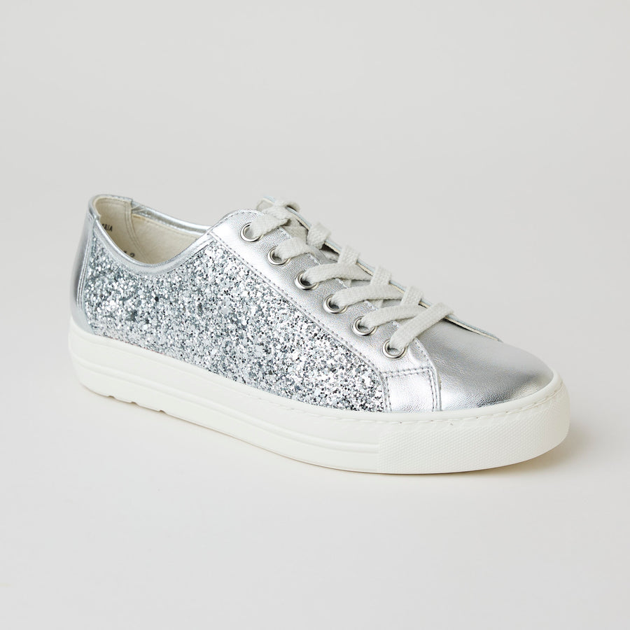 Paul Green Silver Leather Trainers - Nozomi