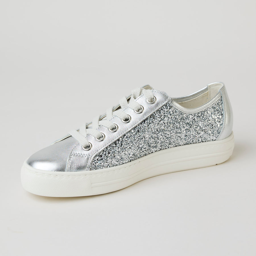 Paul Green Silver Leather Trainers - Nozomi