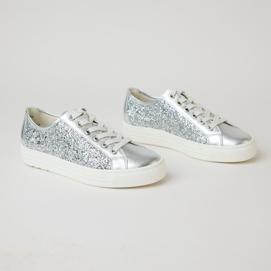 Paul Green Silver Leather Trainers - Nozomi