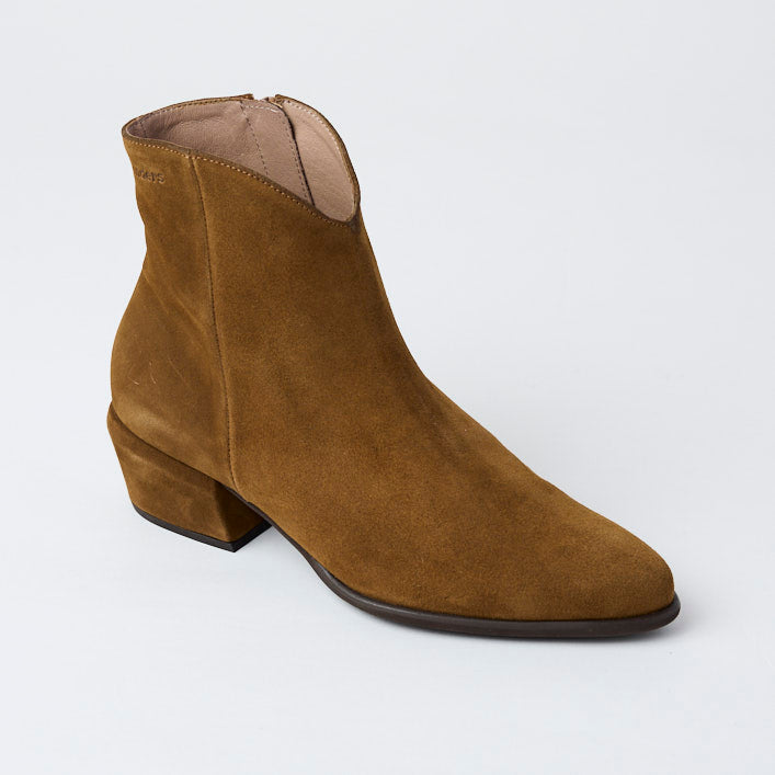 Wonders Tan Suede Leather Ankle Boots - Nozomi