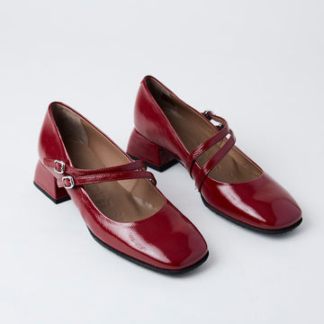 Wonders Wine Patent Leather Mary Jane Shoes - Nozomi
