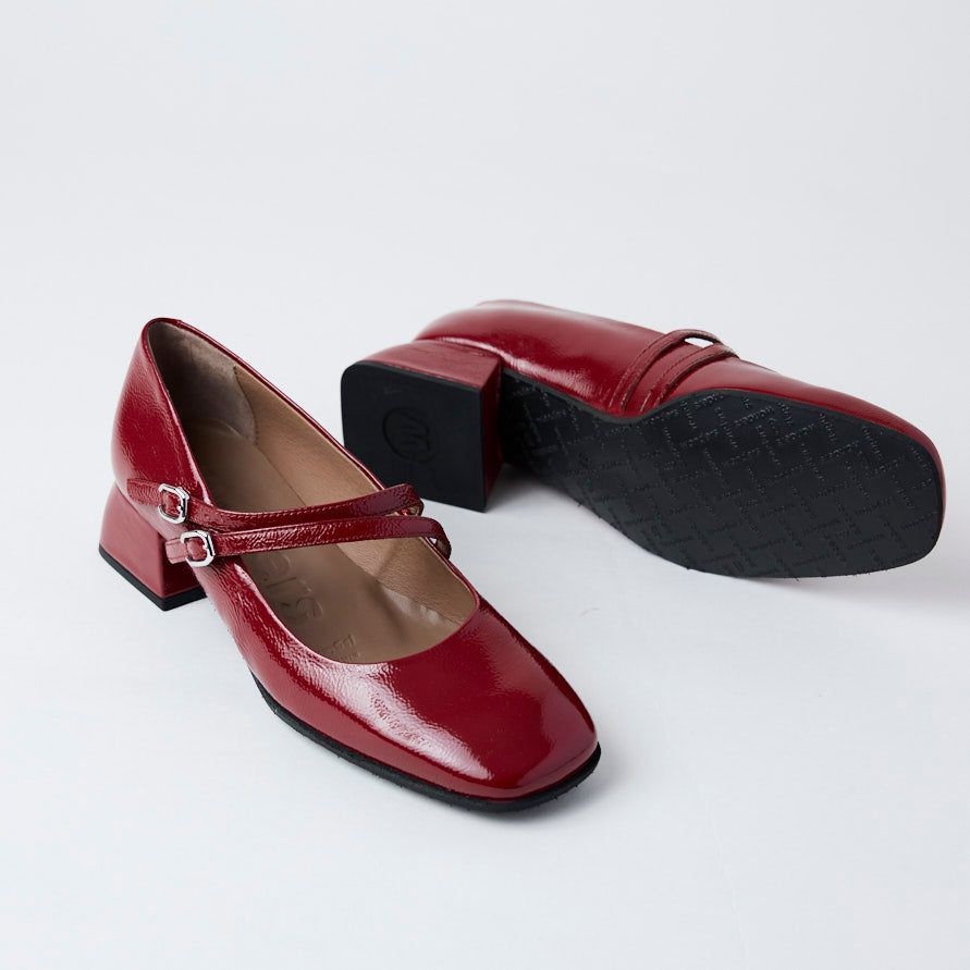 Wonders Wine Patent Leather Mary Jane Shoes - Nozomi