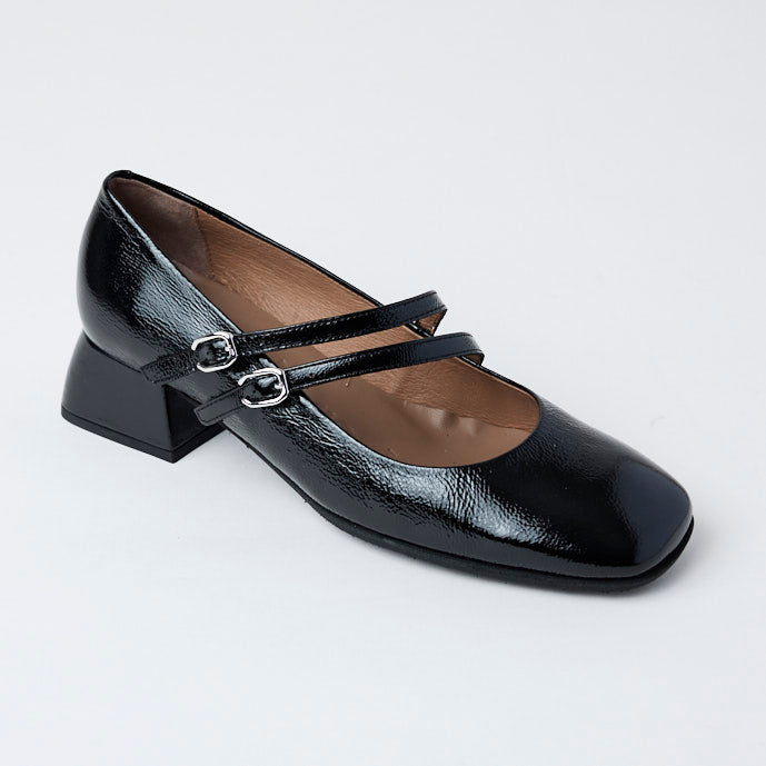 Wonders Black Patent Leather Mary Jane Shoes - Nozomi