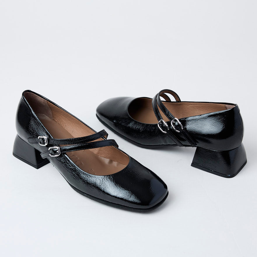Wonders Black Patent Leather Mary Jane Shoes - Nozomi