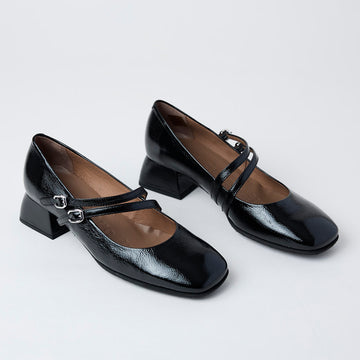 Wonders Black Patent Leather Mary Jane Shoes - Nozomi