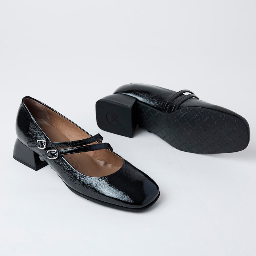 Wonders Black Patent Leather Mary Jane Shoes - Nozomi
