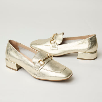 Wonders Gold Metallic Loafers - Nozomi