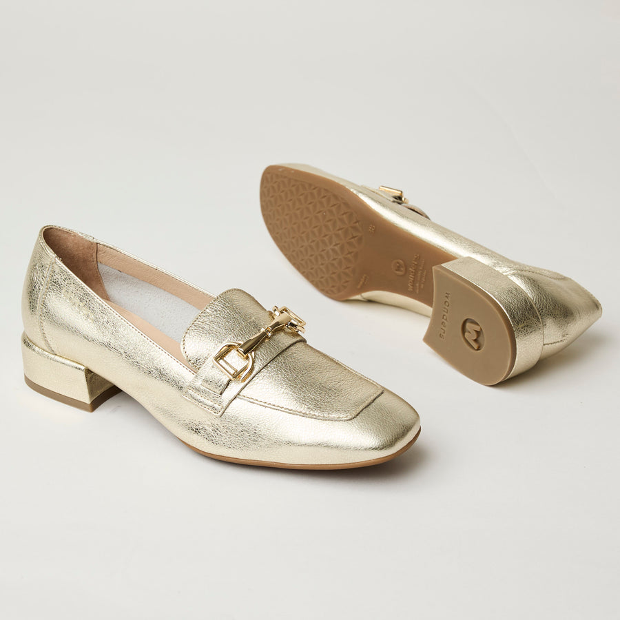 Wonders Gold Metallic Loafers
