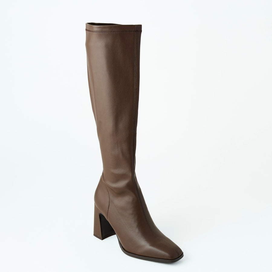 Pedro Anton Knee-High Stretch Brown Boots - Nozomi