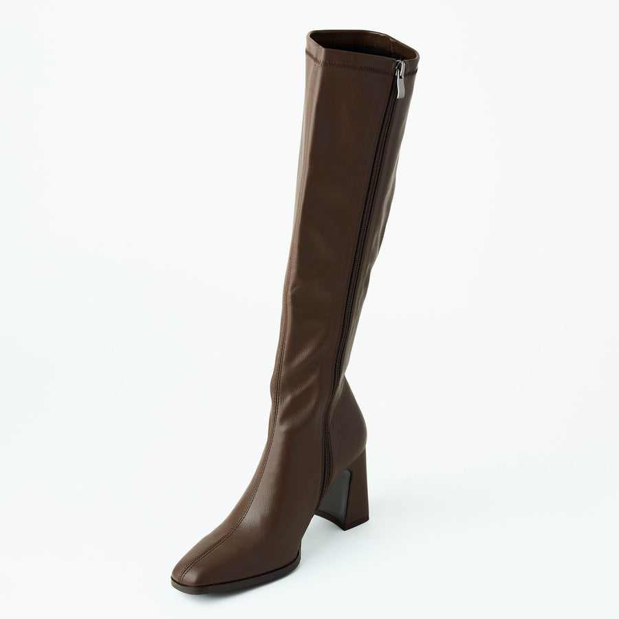 Pedro Anton Knee-High Stretch Brown Boots - Nozomi