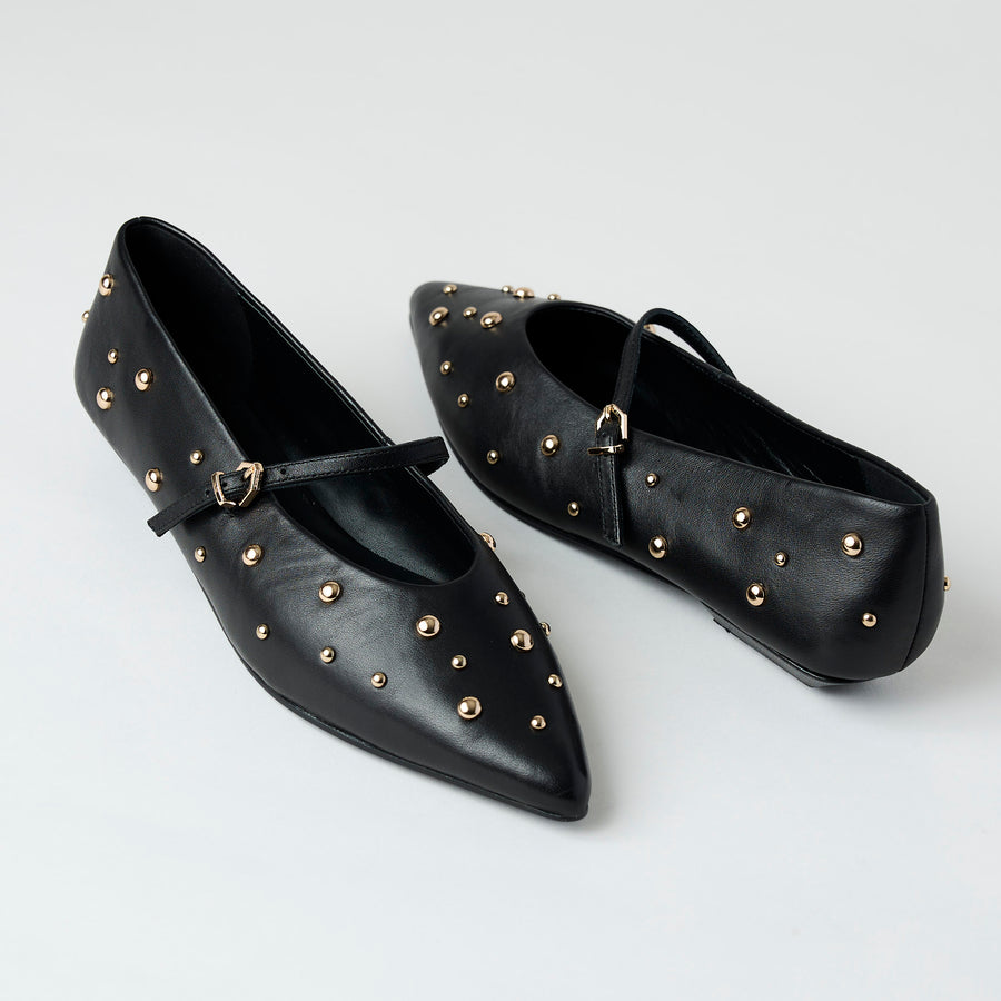 Pedro Anton Black Leather Mary Jane Shoes - Nozomi