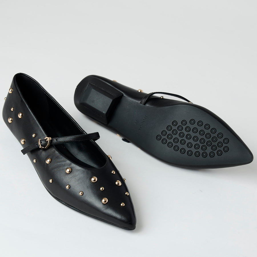 Pedro Anton Black Leather Mary Jane Shoes - Nozomi