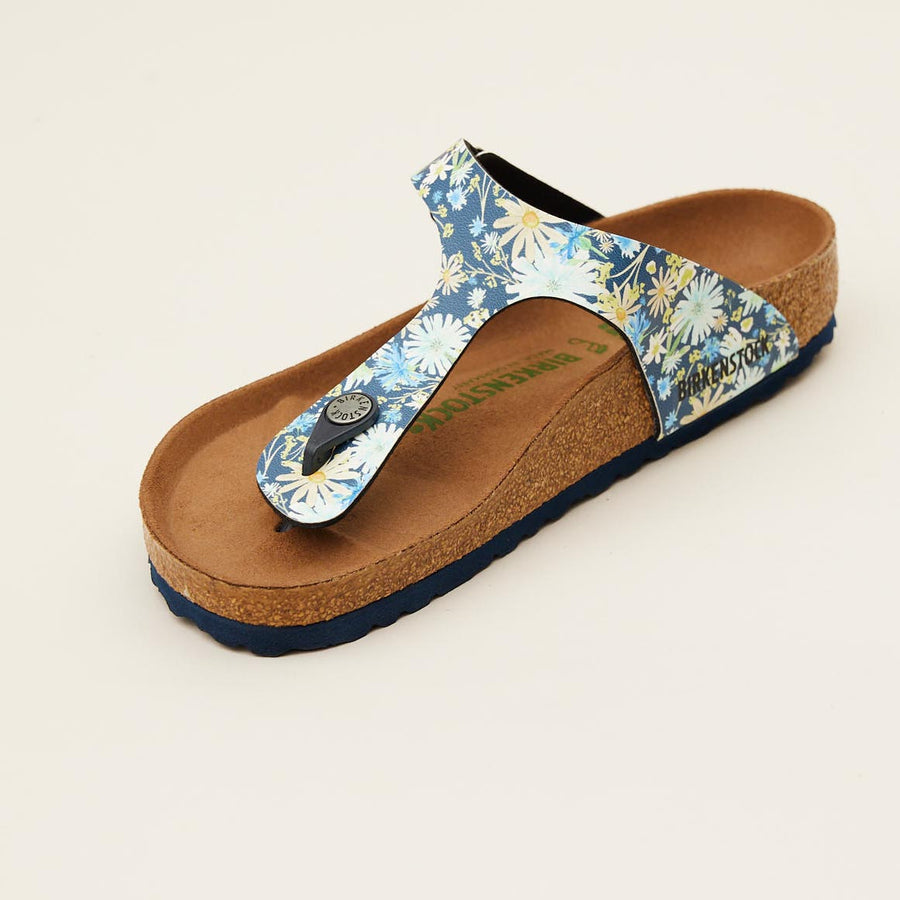 Birkenstock Blue Floral Gizeh Vegan Sandals - Nozomi