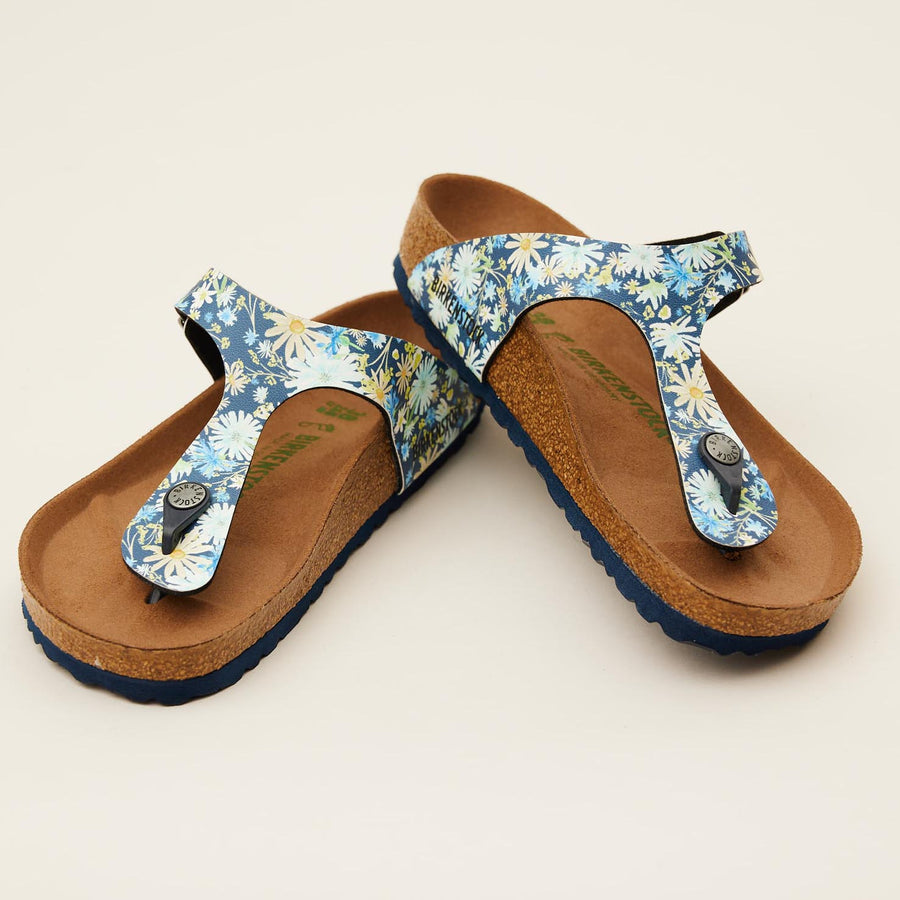 Birkenstock Blue Floral Gizeh Vegan Sandals - Nozomi