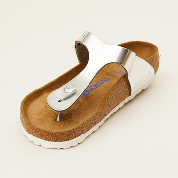 Birkenstock Silver Gizeh Thong Sandals - Nozomi
