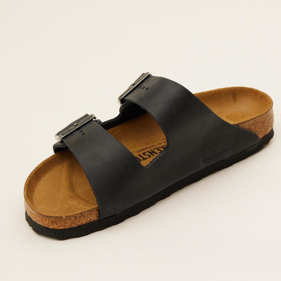 Birkenstock Black Arizona Oiled Leather Sandals - Nozomi