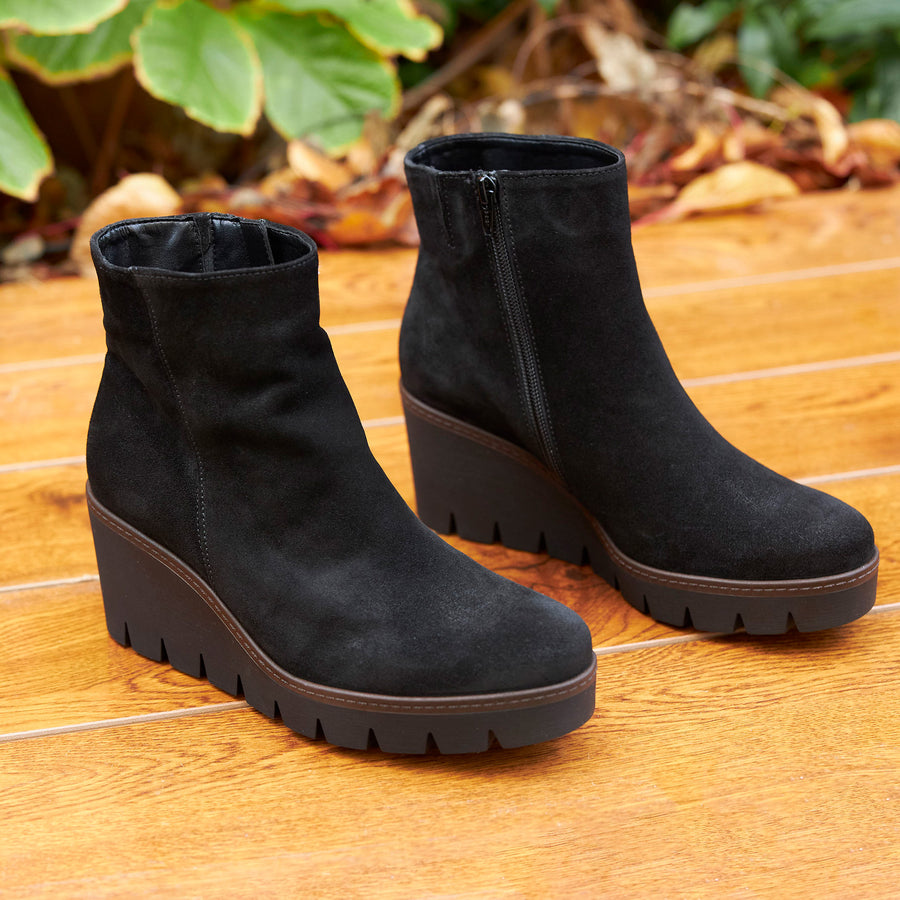 Gabor Wedge Ankle Boots Black Gabor Utopia Wedge Heel Ankle Boots