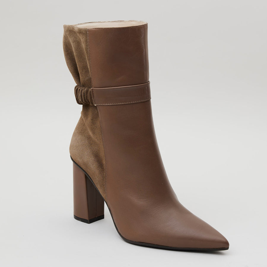 Lodi Mink Leather Mid Calf Boots - Nozomi