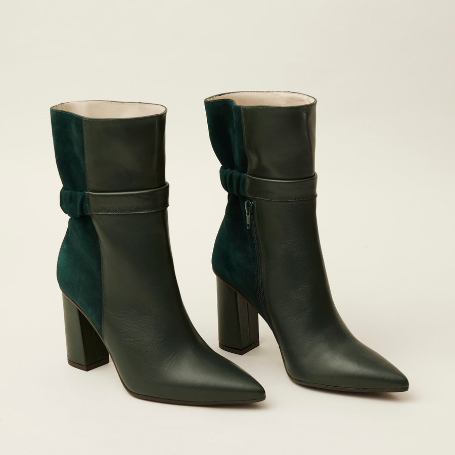 Lodi Green Leather Boots - Nozomi