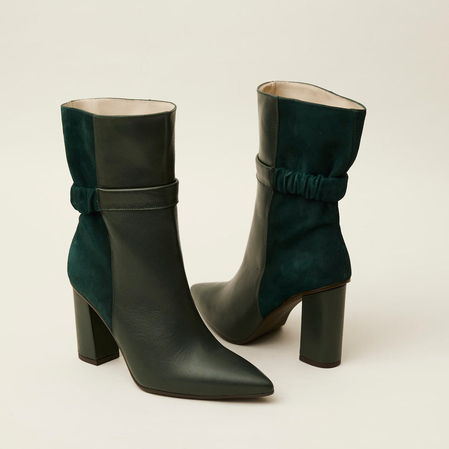 Lodi Green Leather Boots - Nozomi