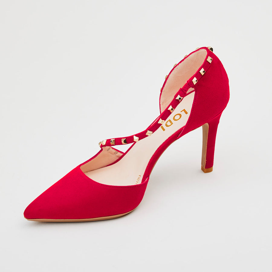 Lodi Red Suede Court Shoes - Nozomi