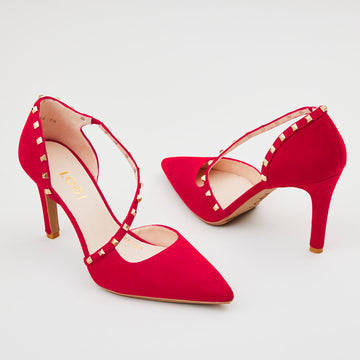 Lodi Red Suede Court Shoes - Nozomi