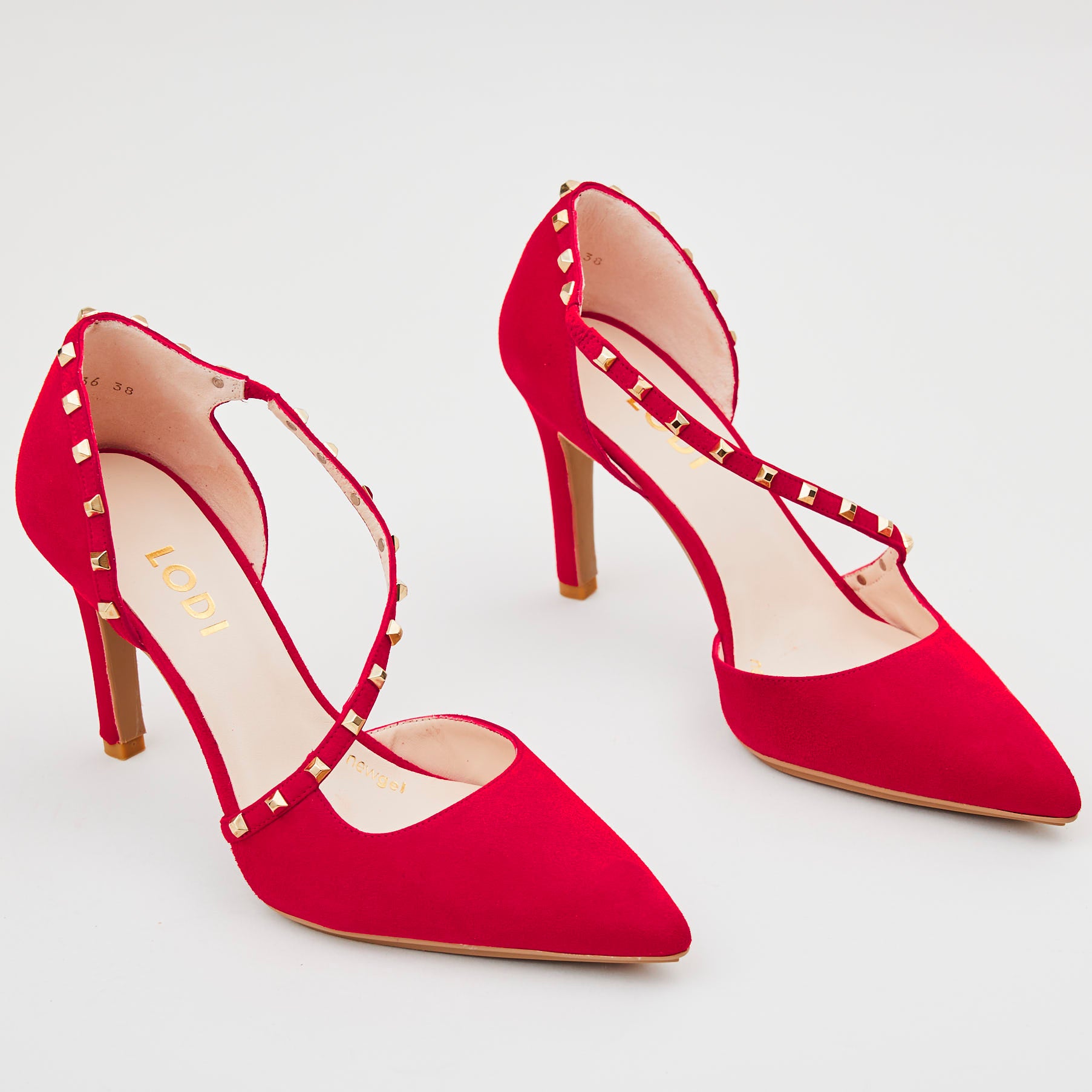 Lodi Red Suede Court Shoes | Shop online @ Nozomi